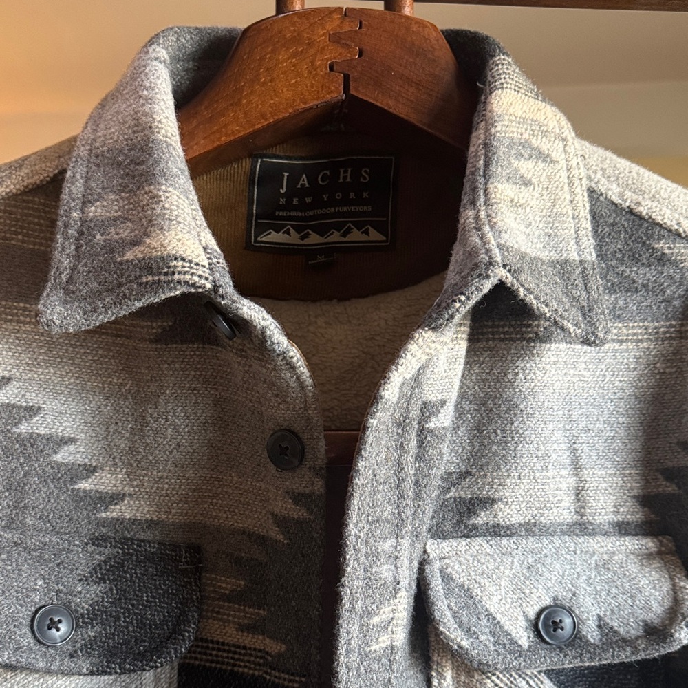 Jachs New York Sherpa Lined Wool Blend Shacket